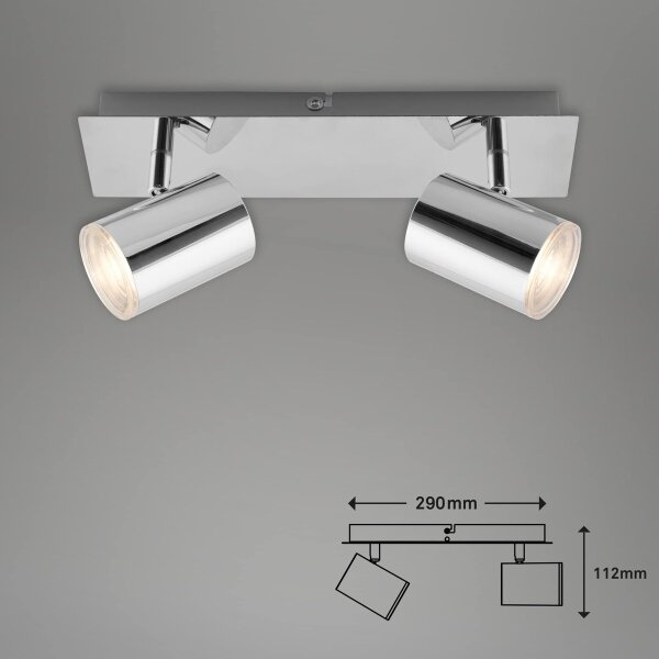 Briloner 2731-028 - Aplică de baie BANYO 2xGU10/5W/230V crom lucios
