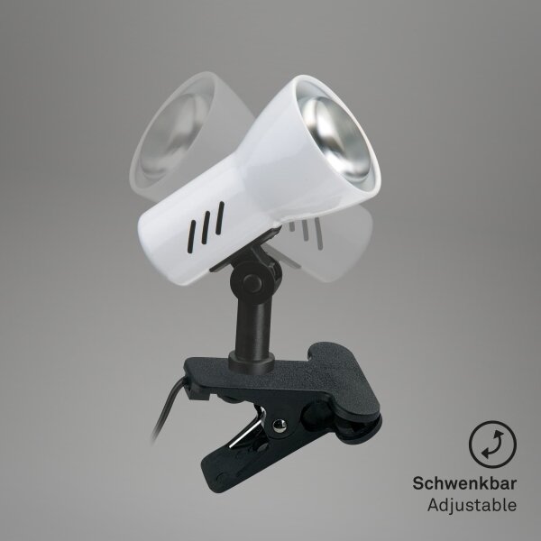 Briloner 2794/016P - Lampă cu clemă 1xE14/40W/230V negru/alb