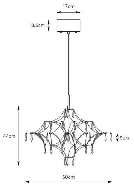 Lustră LED de cristal dimabilă pe cablu Markslöjd 108869 EFESOS LED/14W/230V d. 60 cm