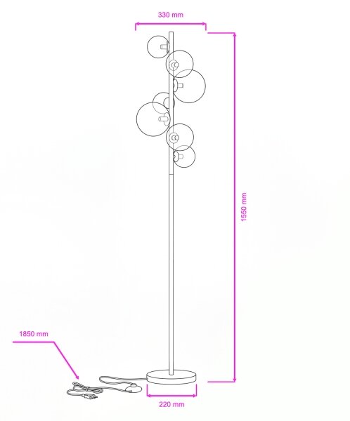 Lampadar LED Brilagi MILLA 7xG9/3W/230V auriu