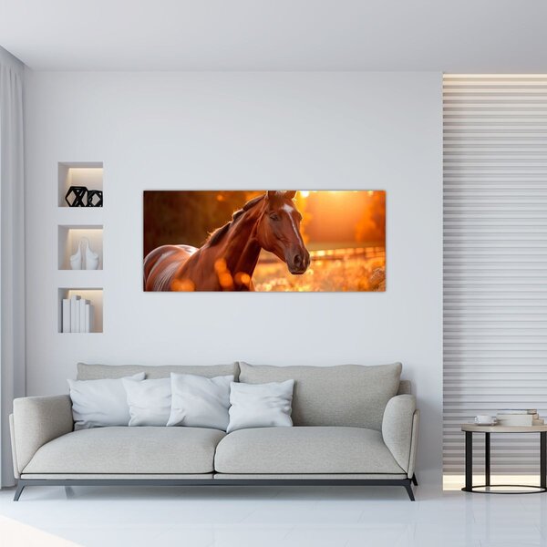 Tablou - Cal în apus de soare (120x50 cm)