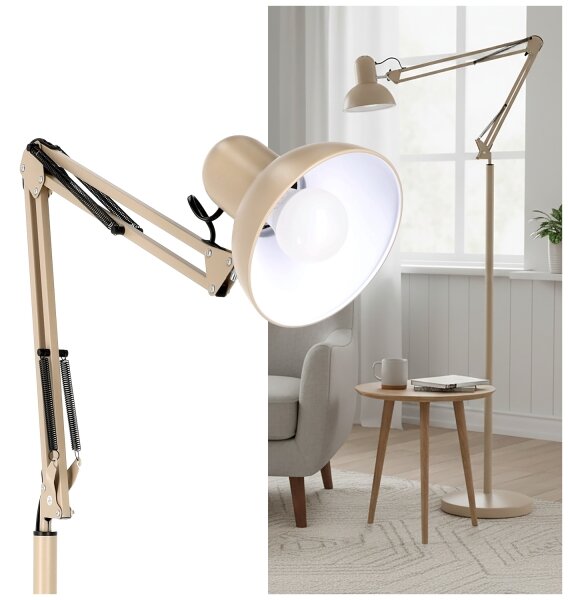 Brilagi - Lampă de podea flexibilă TASKER 1xE27/60W/230V 184 cm bej