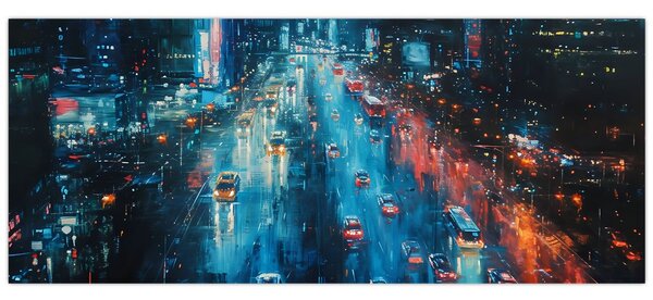 Tablou - Oraș mare, pictură în ulei (120x50 cm)