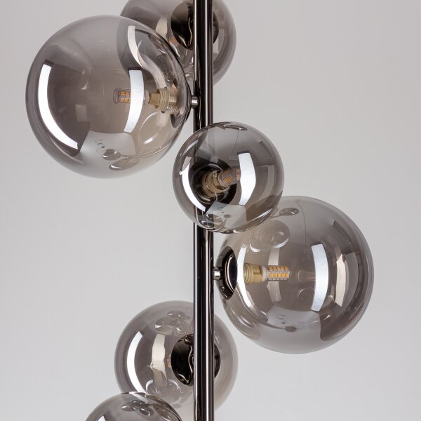 Brilagi - Lampă de podea LED MILLA 7xG9/3W/230V crom negru/fumuriu