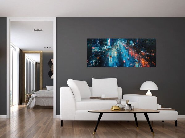 Tablou - Oraș mare, pictură în ulei (120x50 cm)