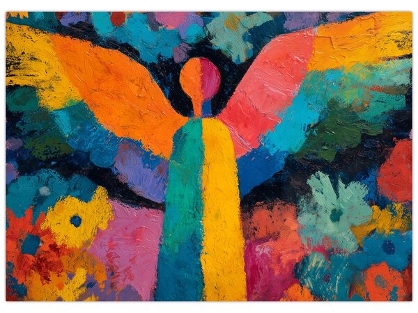 Tablou - Înger abstract cu flori (70x50 cm)