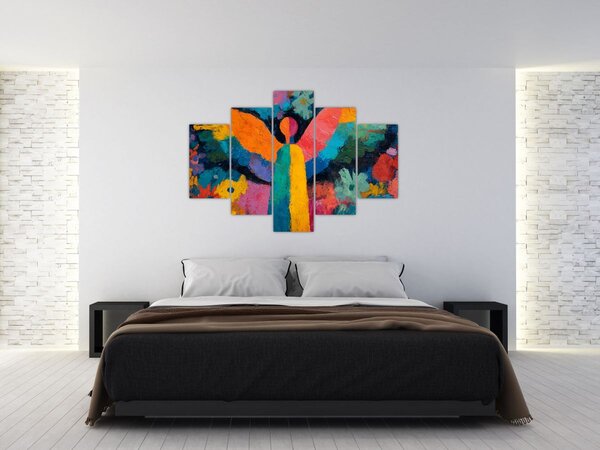 Tablou - Înger abstract cu flori (150x105 cm)