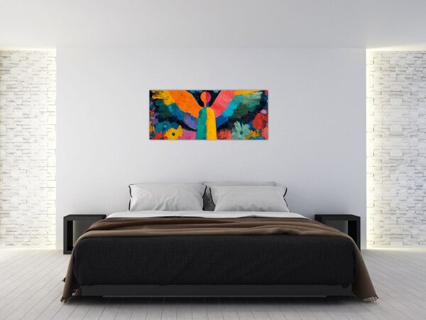 Tablou - Înger abstract cu flori (120x50 cm)