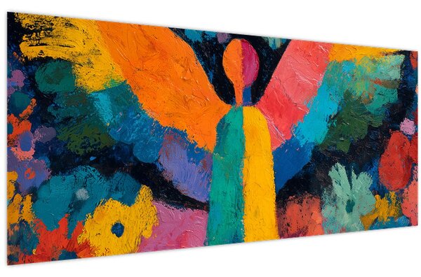 Tablou - Înger abstract cu flori (120x50 cm)