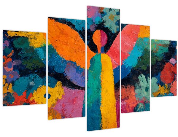 Tablou - Înger abstract cu flori (150x105 cm)