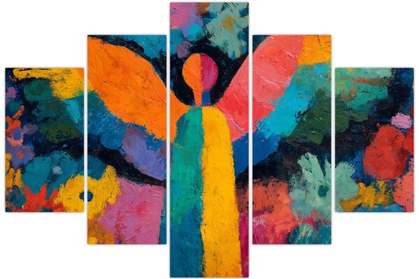 Tablou - Înger abstract cu flori (150x105 cm)