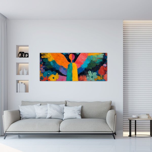 Tablou - Înger abstract cu flori (120x50 cm)