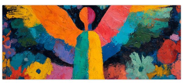 Tablou - Înger abstract cu flori (120x50 cm)
