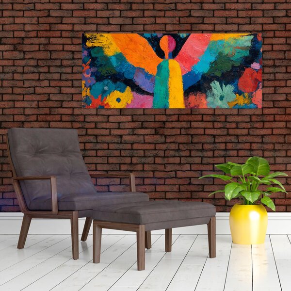 Tablou - Înger abstract cu flori (120x50 cm)