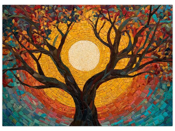 Tablou - Soarele în coroana arborelui vieții (70x50 cm)