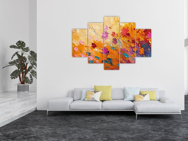 Tablou - Pictură flori colorate (150x105 cm)