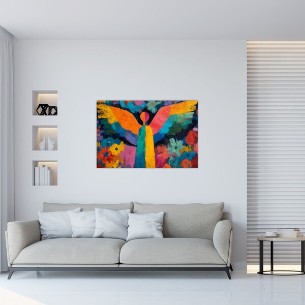 Tablou - Înger abstract cu flori (90x60 cm)