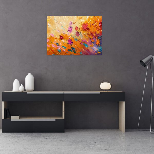 Tablou - Pictură flori colorate (70x50 cm)