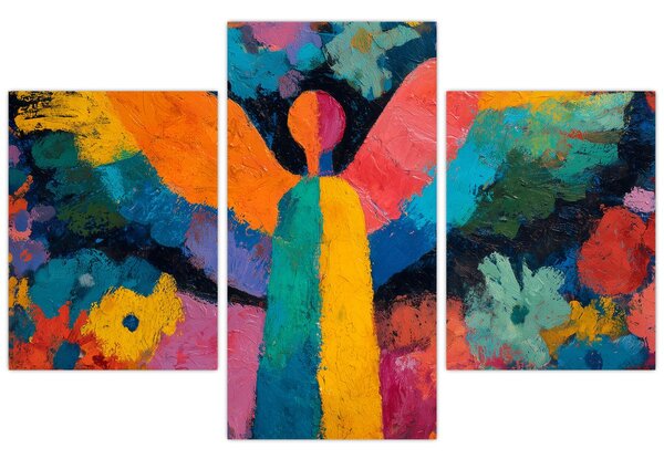 Tablou - Înger abstract cu flori (90x60 cm)