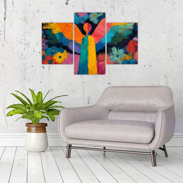 Tablou - Înger abstract cu flori (90x60 cm)