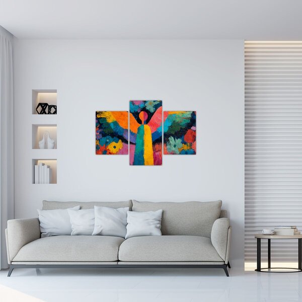 Tablou - Înger abstract cu flori (90x60 cm)