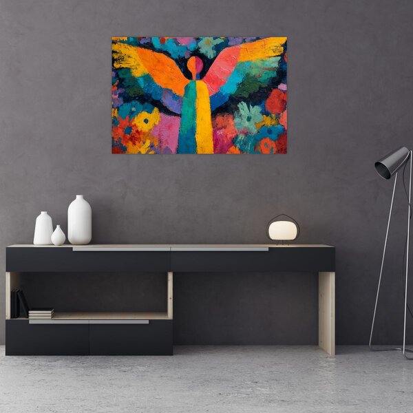 Tablou - Înger abstract cu flori (90x60 cm)
