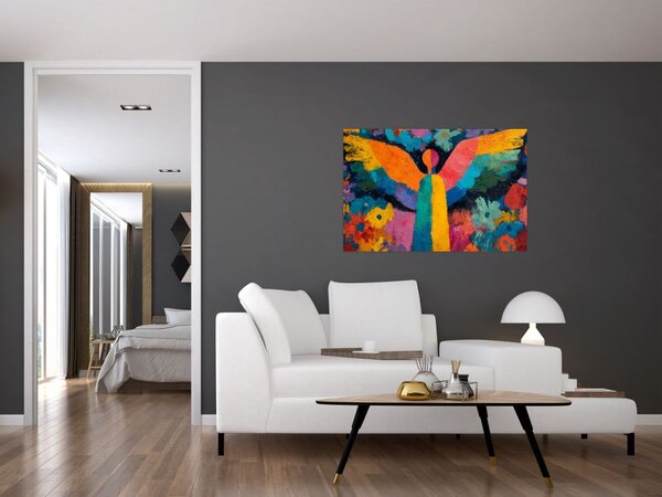 Tablou - Înger abstract cu flori (90x60 cm)