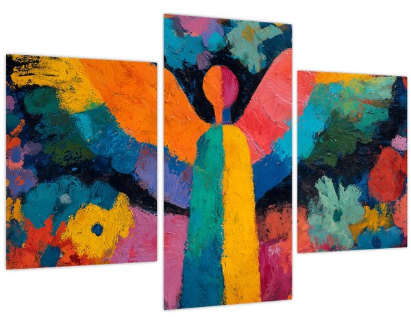 Tablou - Înger abstract cu flori (90x60 cm)