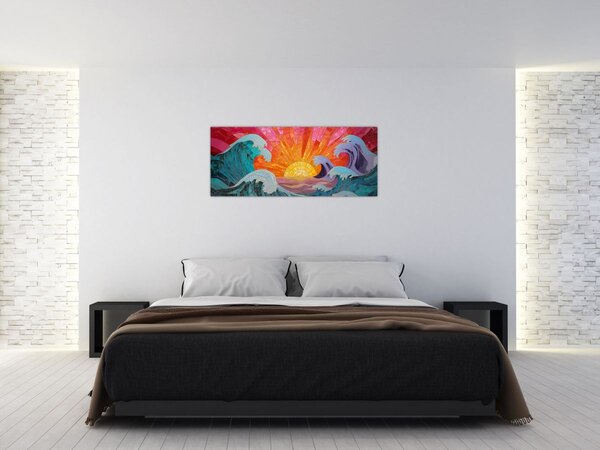Tablou - Mozaic de valuri (120x50 cm)