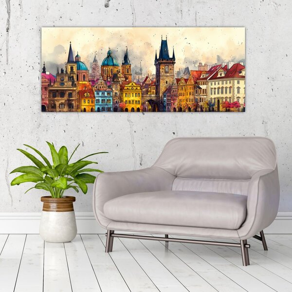 Tablou - Toamna în orașul pictat (120x50 cm)