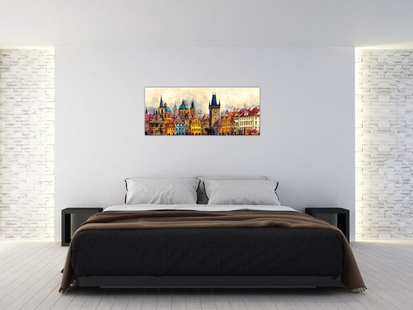 Tablou - Toamna în orașul pictat (120x50 cm)