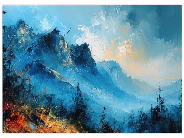 Tablou - Pictura munților (70x50 cm)