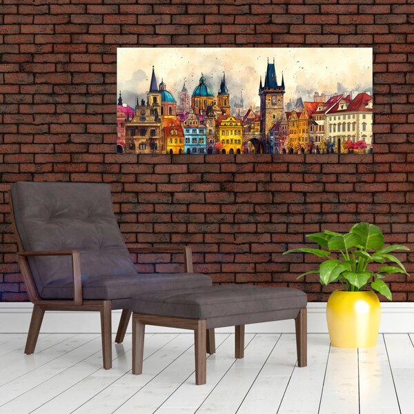 Tablou - Toamna în orașul pictat (120x50 cm)