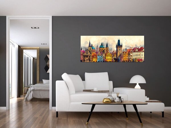 Tablou - Toamna în orașul pictat (120x50 cm)