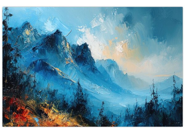 Tablou - Pictura munților (90x60 cm)