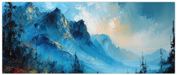 Tablou - Pictura munților (120x50 cm)