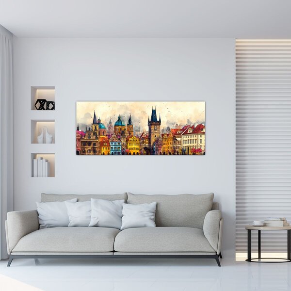 Tablou - Toamna în orașul pictat (120x50 cm)