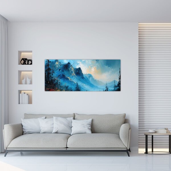 Tablou - Pictura munților (120x50 cm)