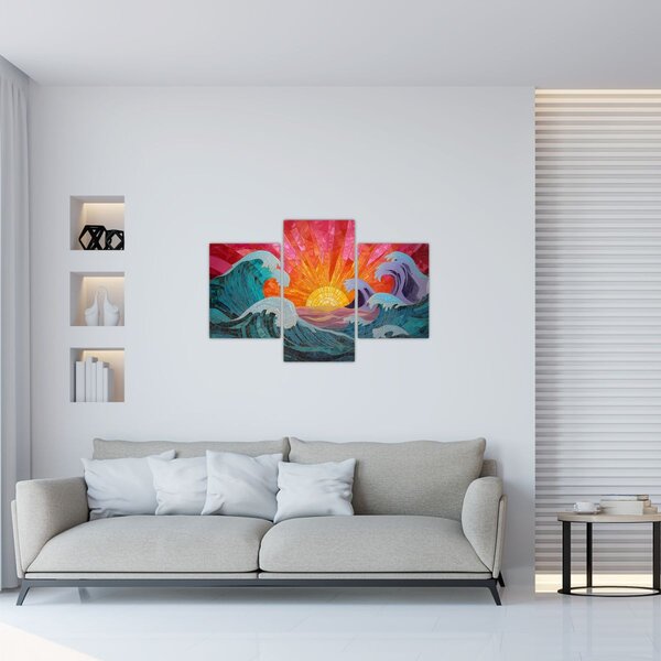 Tablou - Mozaic de valuri (90x60 cm)