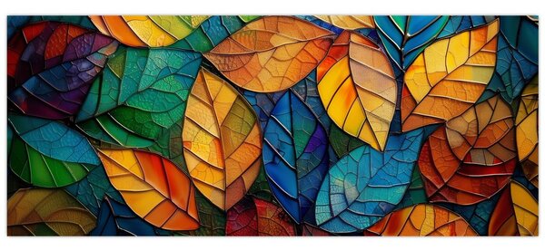 Tablou - Mozaic din frunze (120x50 cm)