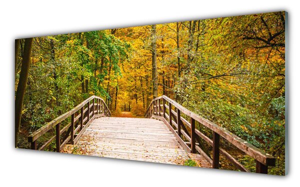 Panou sticla bucatarie Forest Podul Arhitectura Brun Verde