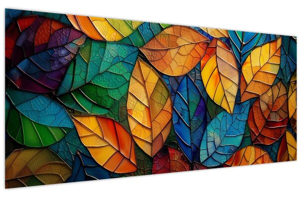 Tablou - Mozaic din frunze (120x50 cm)