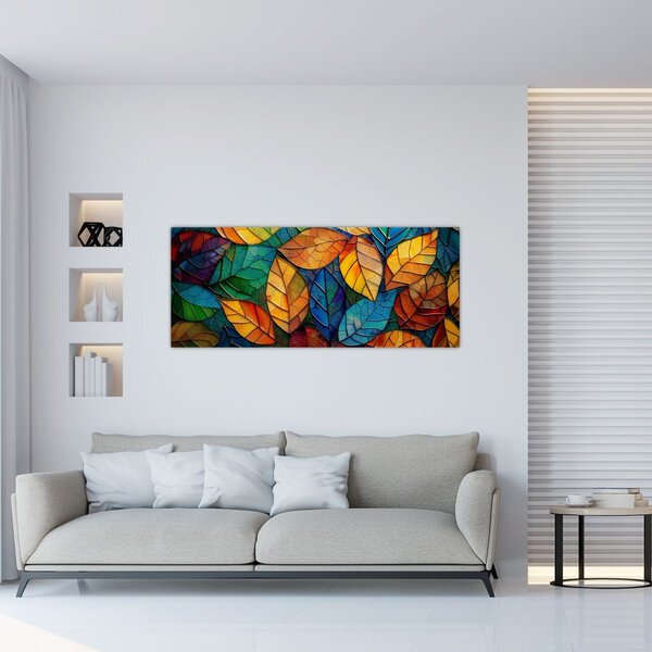 Tablou - Mozaic din frunze (120x50 cm)