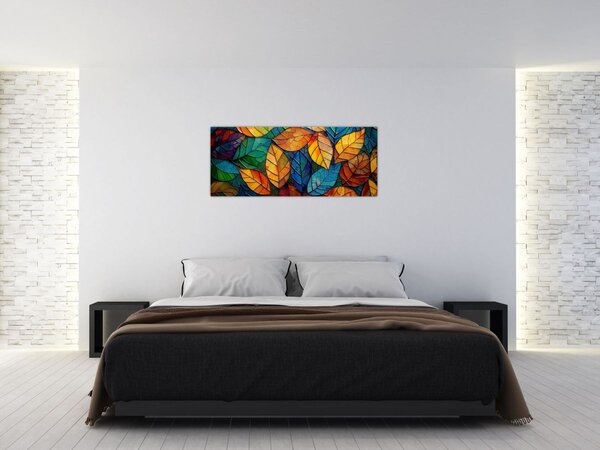 Tablou - Mozaic din frunze (120x50 cm)