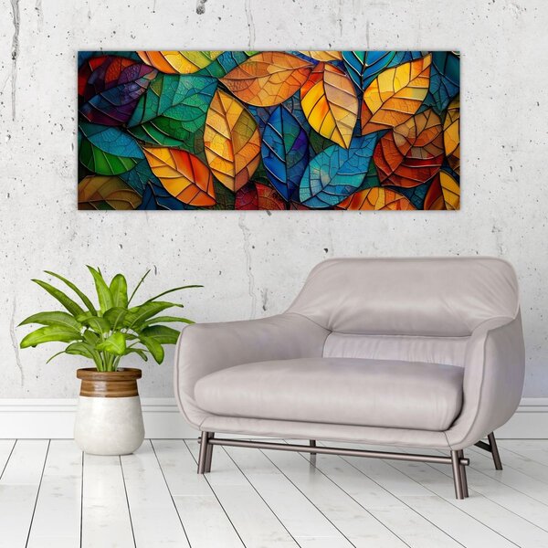 Tablou - Mozaic din frunze (120x50 cm)