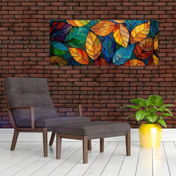 Tablou - Mozaic din frunze (120x50 cm)
