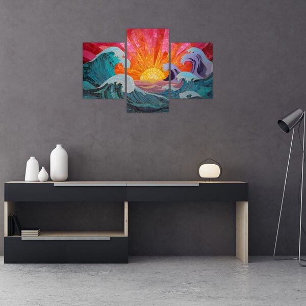 Tablou - Mozaic de valuri (90x60 cm)