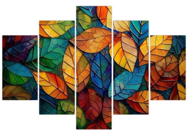 Tablou - Mozaic din frunze (150x105 cm)