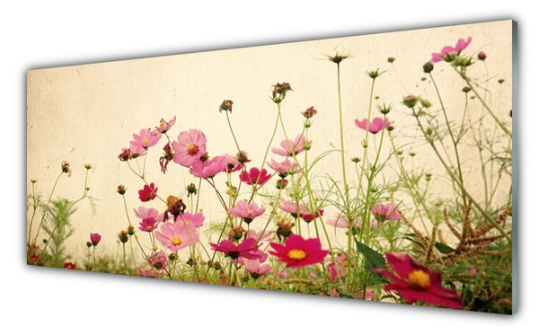 Tablou pe sticla Flori Floral Roz Roșu