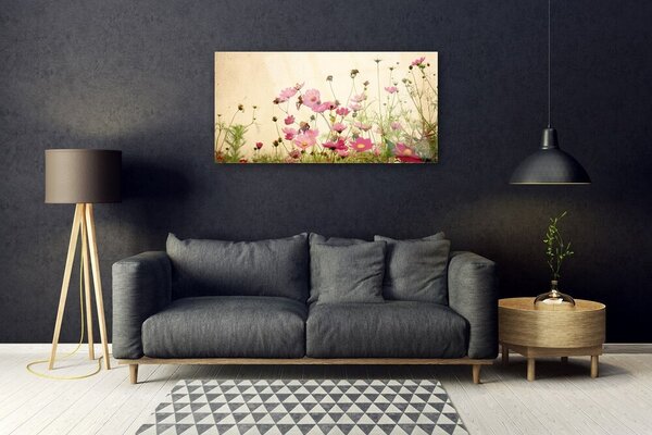 Tablou pe sticla Flori Floral Roz Roșu